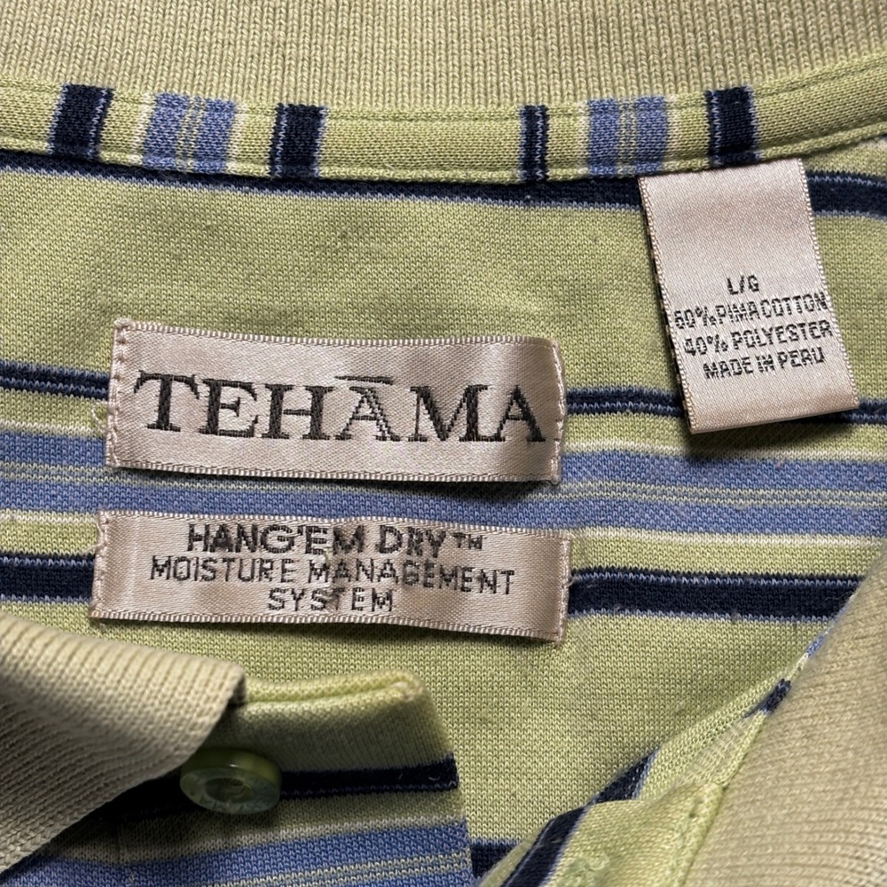 Tehama Striped Polo Shirt Mens Short Sleeve Golf Casual - Picture 3 of 13